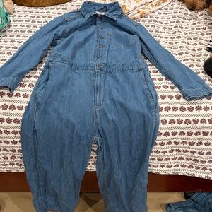 Levi's Blue Denim Jumpsuit with Button Front